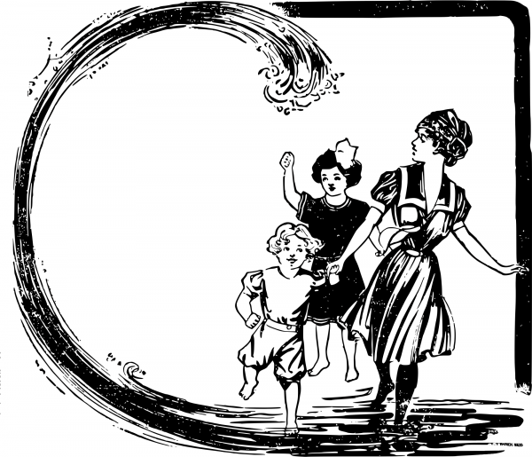 Vintage Beach Wave Frame coloring page image