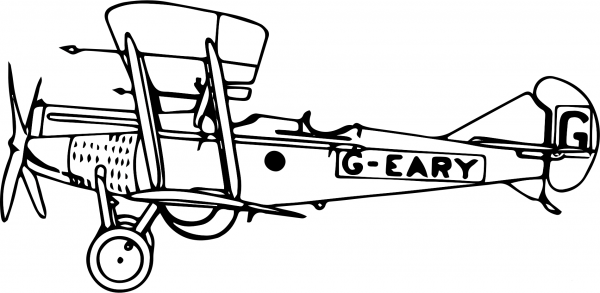 Vintage Beardmore Wb2 Biplane coloring page image