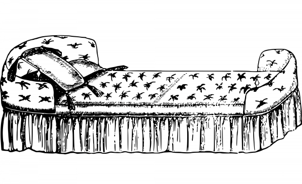 Vintage Bed coloring page image