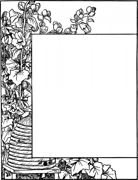 Vintage Beehive Frame coloring page image