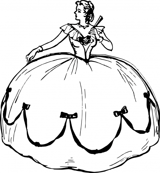 Vintage Big Dress coloring page ColouringPages