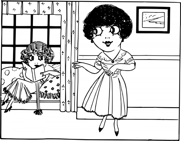 Vintage Big Eyed coloring page image