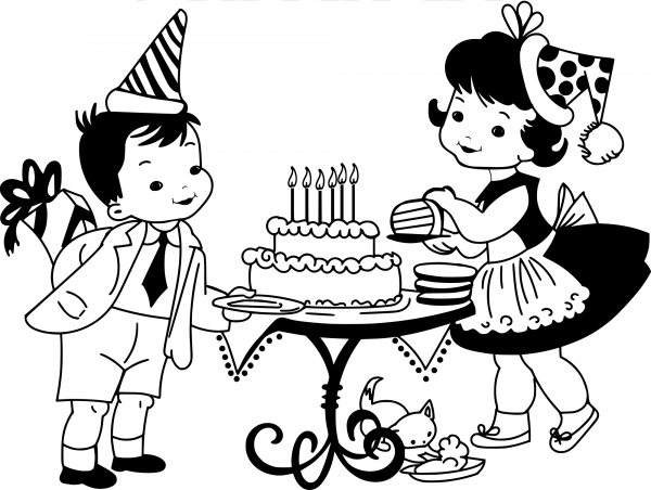 Vintage Birthday coloring page image