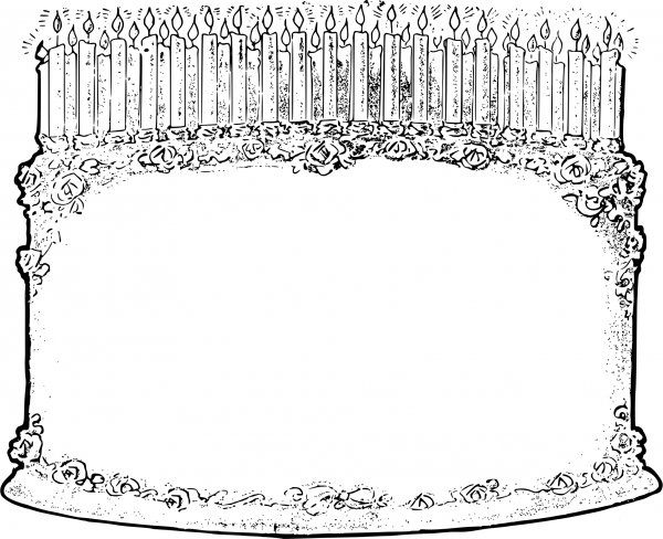 Vintage Birthday Frame coloring page image