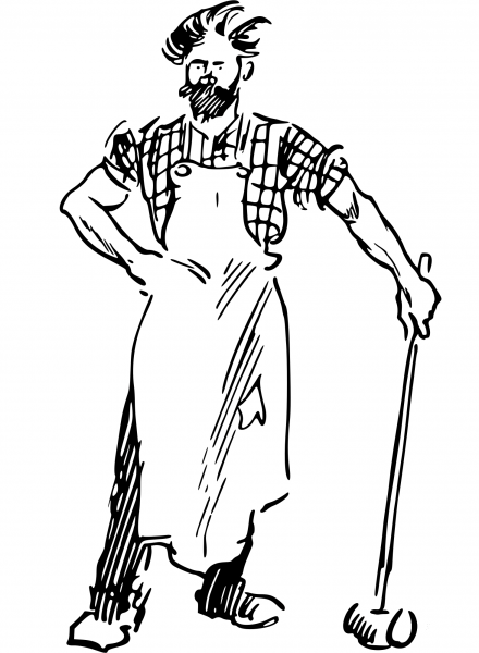 Vintage Blacksmith coloring page image