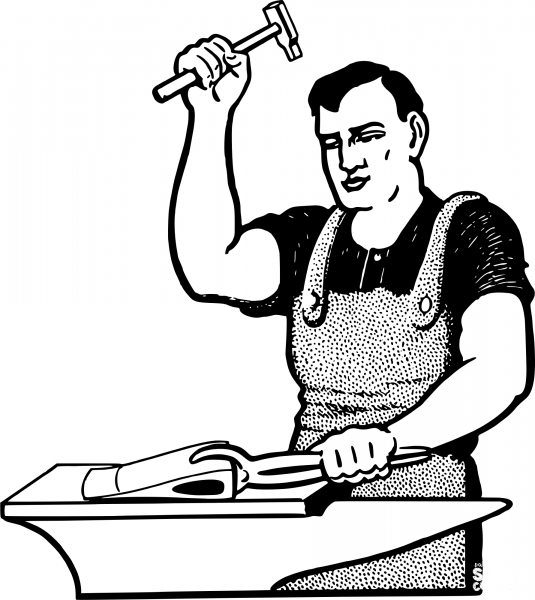 Vintage Blacksmith coloring page image
