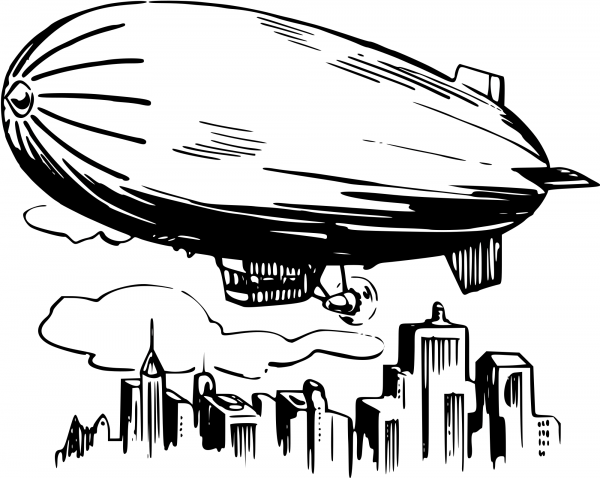 Vintage Blimp coloring page image