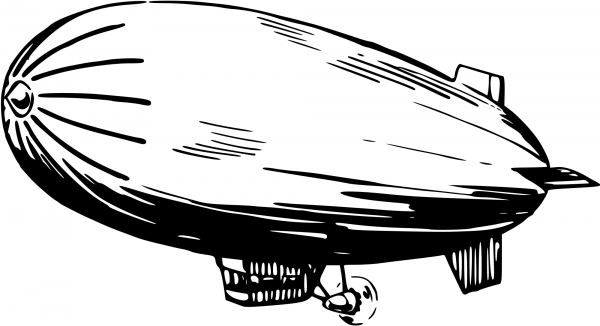 Vintage Blimp coloring page image