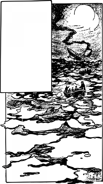 Vintage Boat Sinks Frame coloring page image