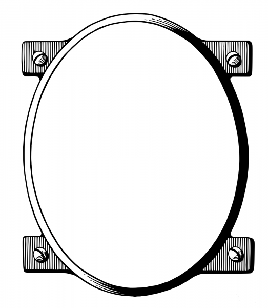 Vintage Bolt on Circle Frame coloring page image