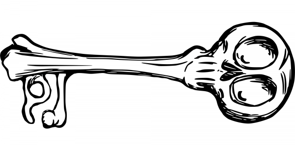 Vintage Bone Key coloring page image
