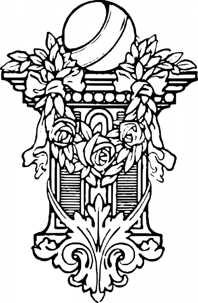 Vintage Book Decoration Capital coloring page image