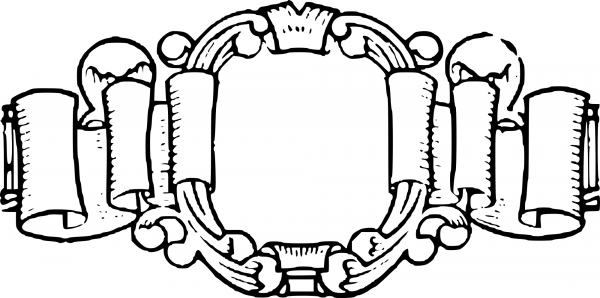 Vintage Book Decoration Cartouche coloring page image