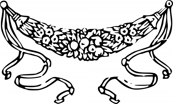 Vintage Book Decoration Garland coloring page image