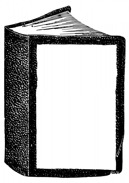 Vintage Book Frame coloring page image