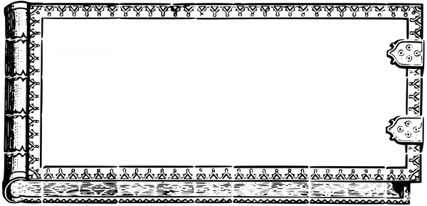 Vintage Book Frame coloring page image