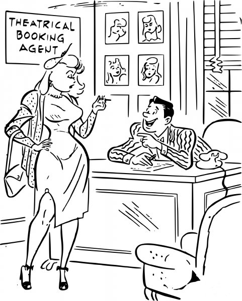 Vintage Booking Agent coloring page image