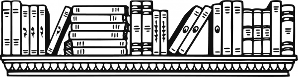 Vintage Bookshelf coloring page image