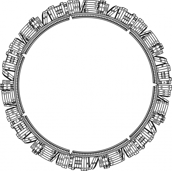 Vintage Bookshelf Frame coloring page image