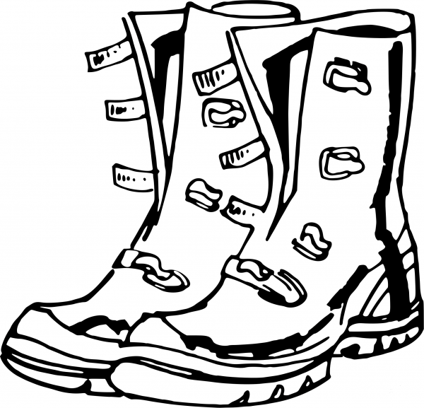 Vintage Boots coloring page image