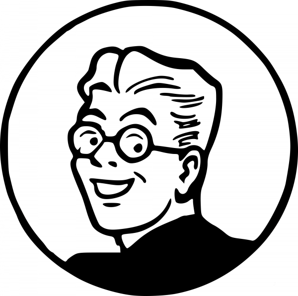 Vintage Boy in Glasses coloring page image