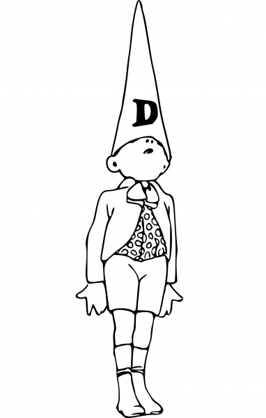 Vintage Boy in Hat coloring page image