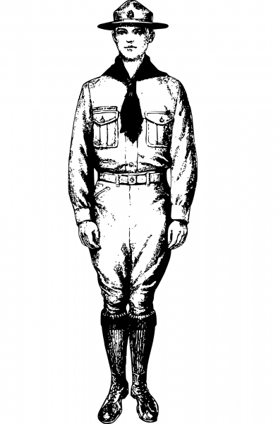 Vintage Boyscout Bw coloring page image