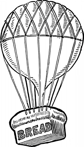 Vintage Bread Balloon coloring page image
