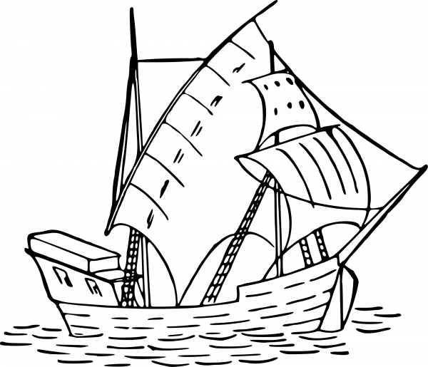 Vintage Brigantine coloring page image