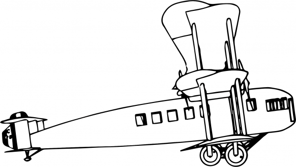 Vintage Bristol Pullman Biplane coloring page image