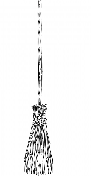 Vintage Broom coloring page image
