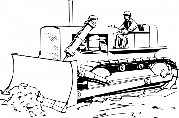 Vintage Bulldozer coloring page image