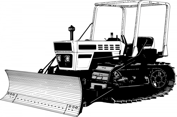 Vintage Bulldozer coloring page image