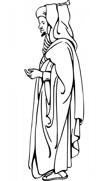 Vintage Burnous coloring page image