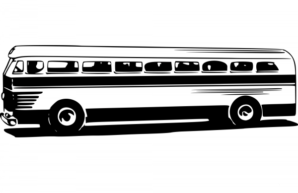 Vintage Bus coloring page image