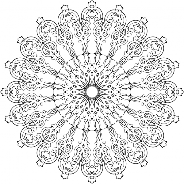 Vintage Calligraphic Flourish Frame coloring page image