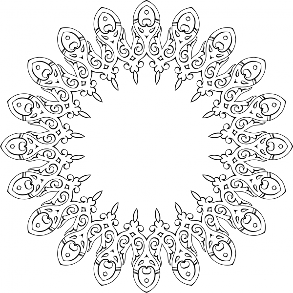 Vintage Calligraphic Flourish Frame coloring page image