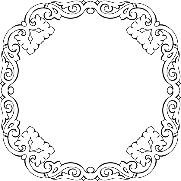 Vintage Calligraphic Flourish Frame coloring page image