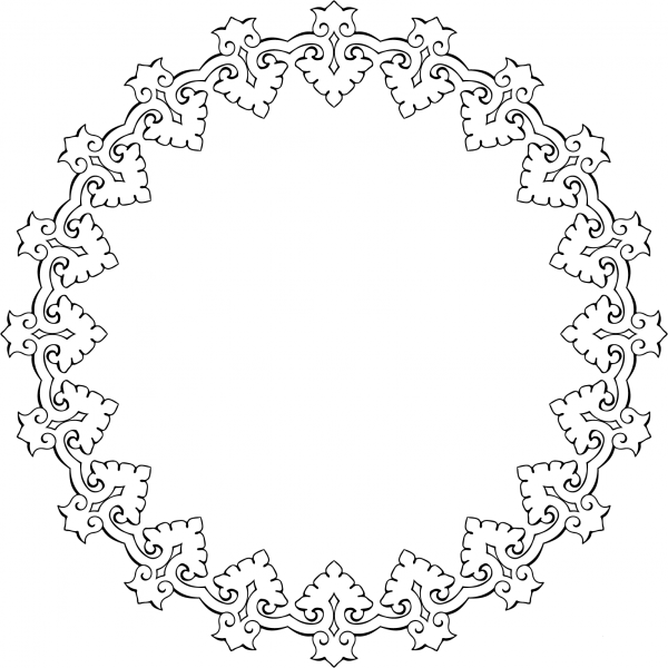 Vintage Calligraphic Flourish Frame coloring page image