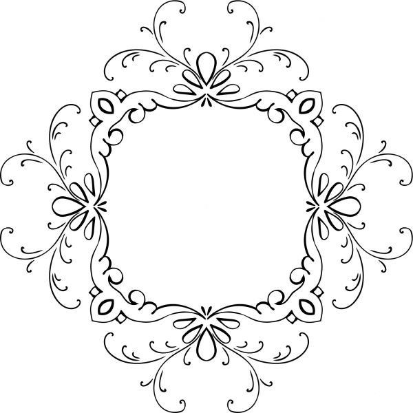 Vintage Calligraphic Flourish Frame coloring page image