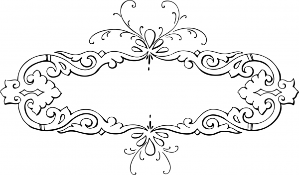 Vintage Calligraphic Flourish Frame coloring page image