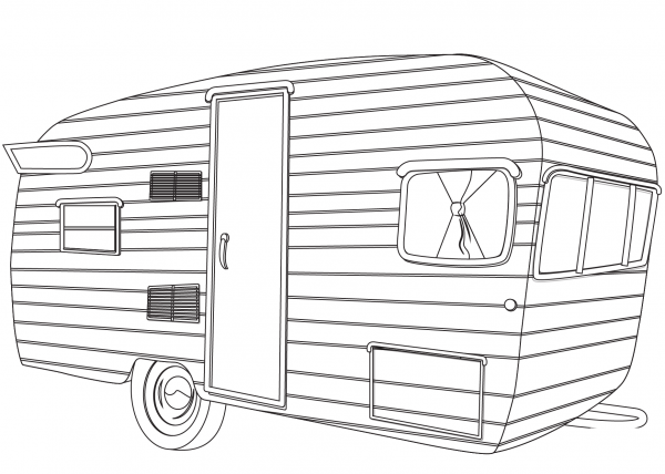 Vintage Camper coloring page image