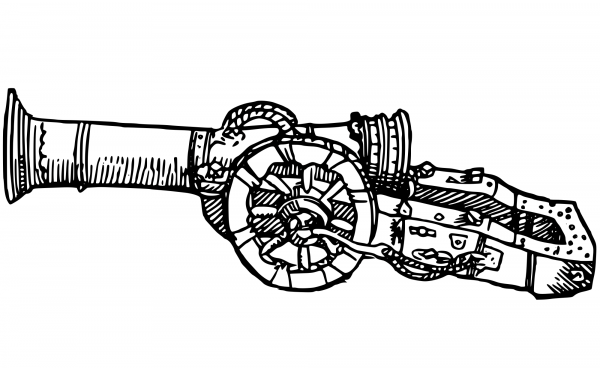 Vintage Cannon coloring page image