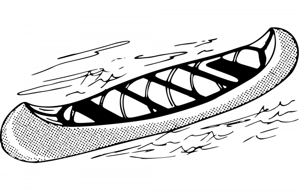 Vintage Canoe coloring page image