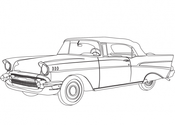 Vintage Car coloring page image