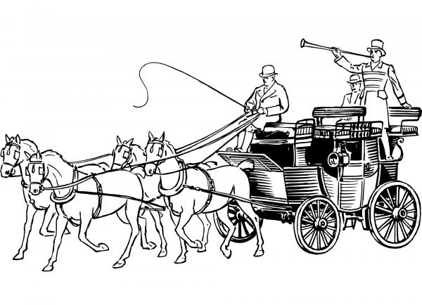 Vintage Carriage coloring page image