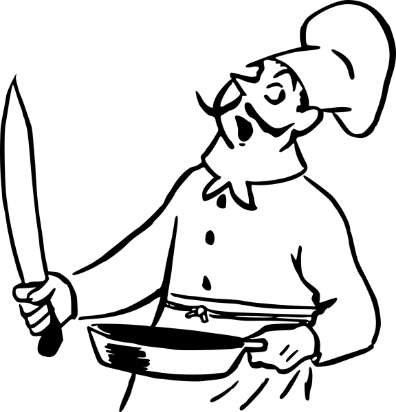 Vintage Cartoon Chef coloring page image