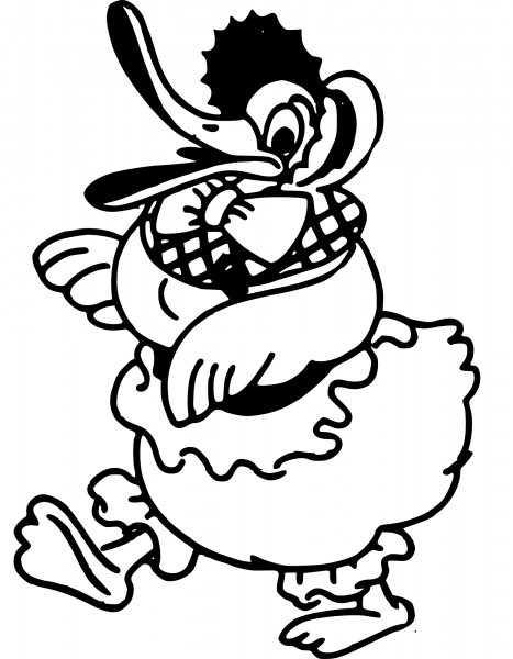 Vintage Cartoon Duck coloring page image