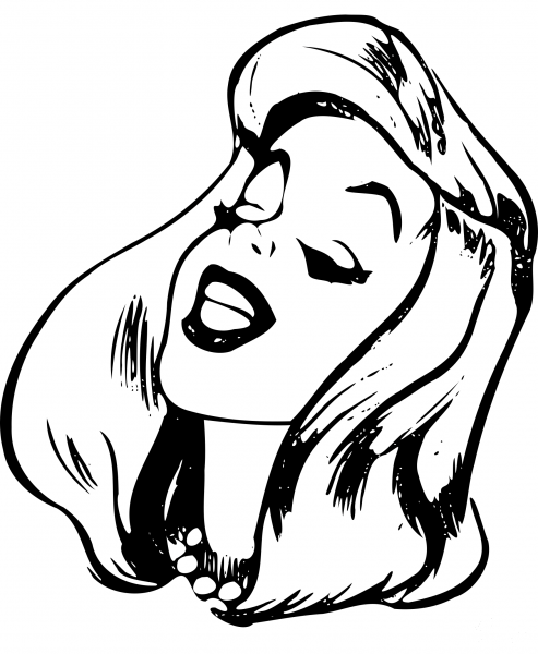 Vintage Cartoon Face Female coloring page image
