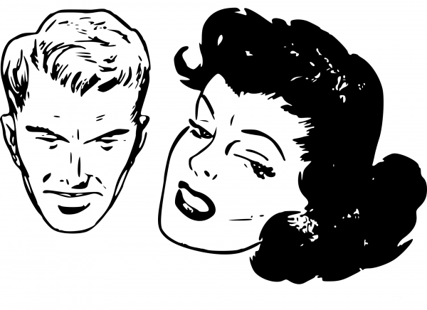 Vintage Cartoon Heads coloring page image